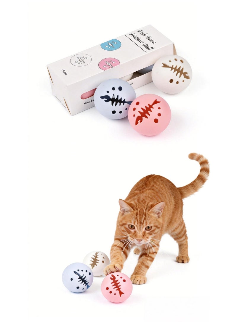 Triotail Interactive Cat Ball Toy Set for Indoor Cats – Flash Ball, Bell Ball & Catnip Ball, Self Play Stimulation, Lightweight Safe Plastic, Gift for Cat Lovers - Image 1